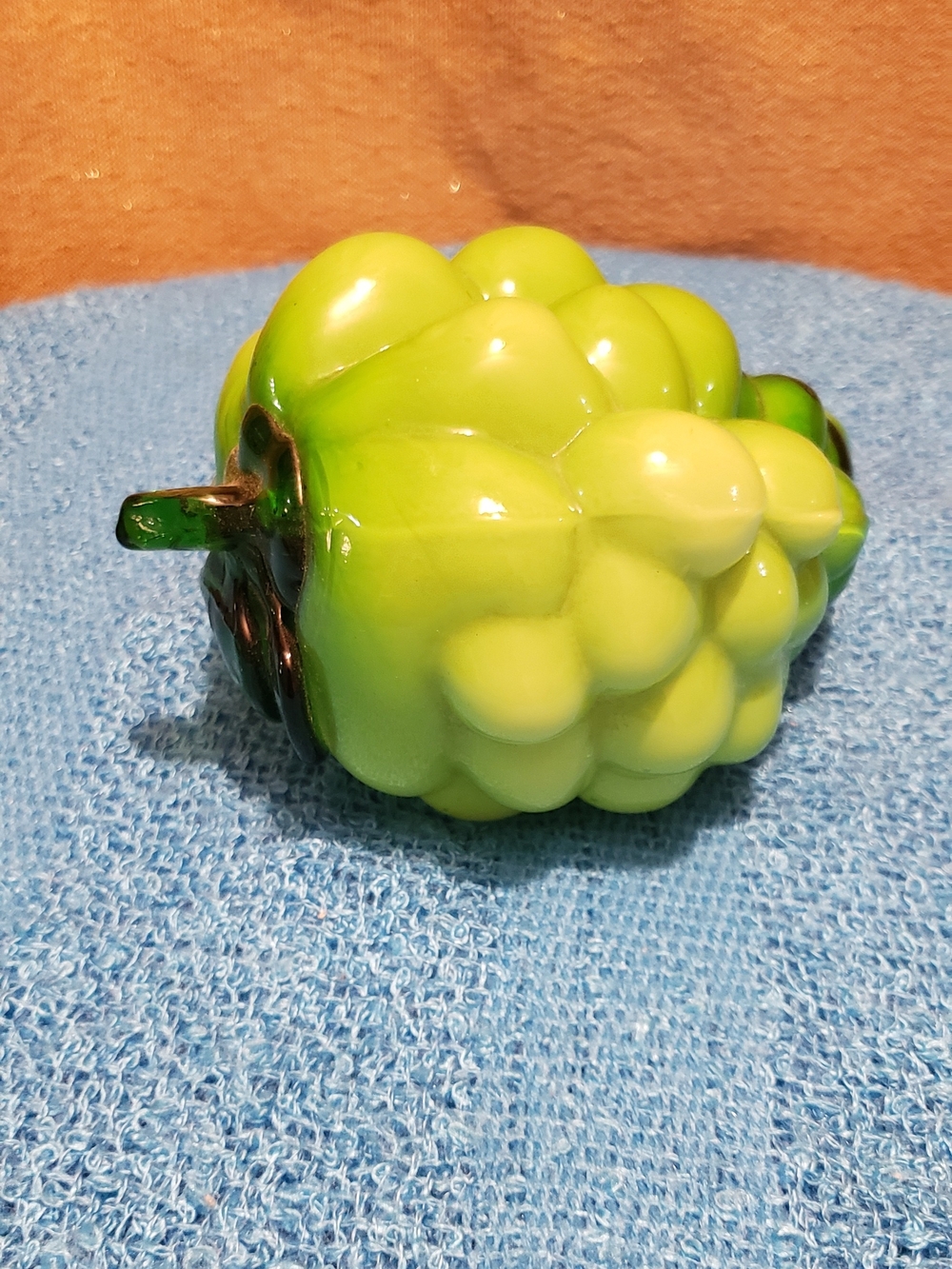 Handblown Green Grape Glass Paperweight